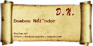 Dombos Nándor névjegykártya