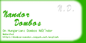 nandor dombos business card